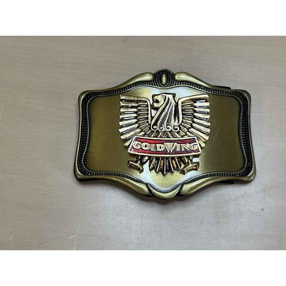 Vintage 1978 Honda Gold Wing Belt Buckle AHM Eagle Motorcycle Brass Tone